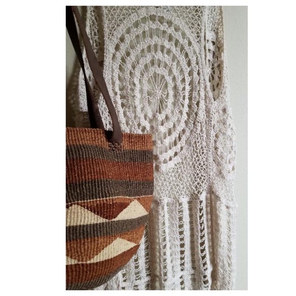 American Rag Other - Crochet fringe duster vest